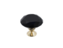 Pomolino Mobile Cristallo Deluxe Knob Black/Gold d.60/25x50h | Glass Design - immagine 3