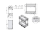 Cestello Laterale Movixpro 2 Ripiani per Cucina senza Binari Antracite Ral 7025 mm.300/ 400 / 500 | GTV - immagine 4