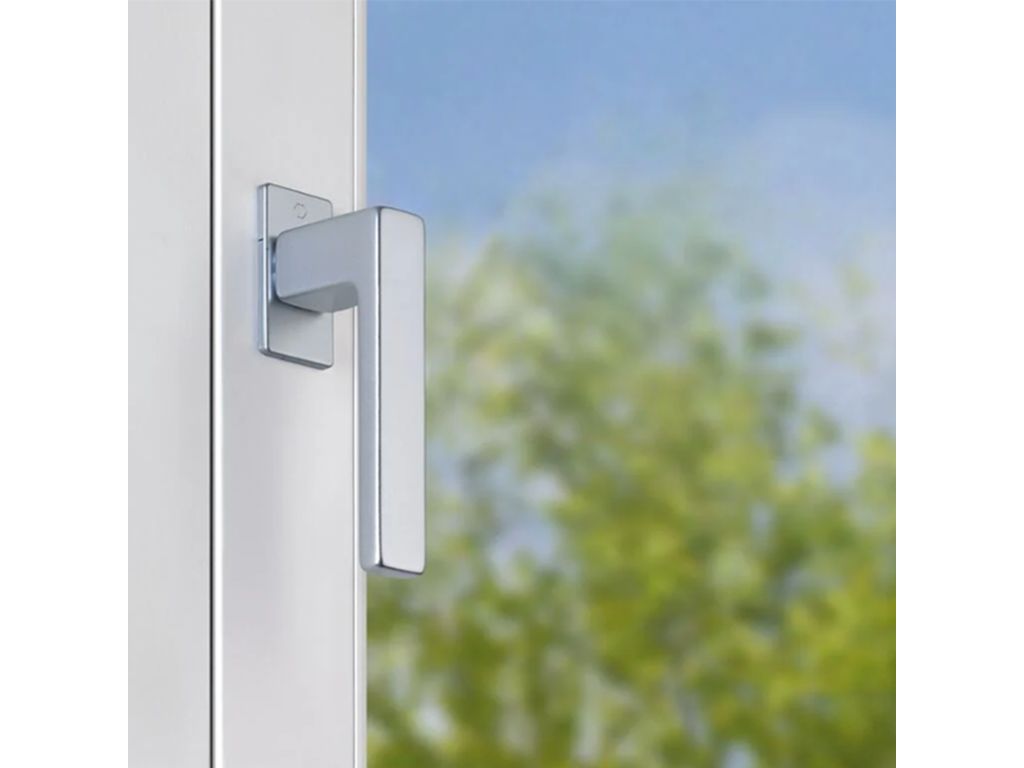 Maniglia per Finestra DK Austin Rosetta Rettangolare Bassa Movimento 4 Scatti 7x43 F1-Argento  Hoppe - immagine 2