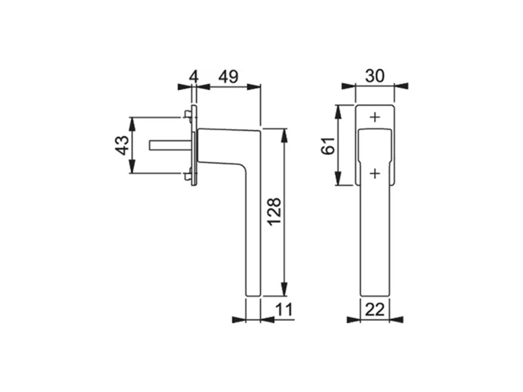 Maniglia per Finestra DK Austin Rosetta Rettangolare Bassa Movimento 4 Scatti 7x43 F1-Argento  Hoppe - immagine 3