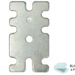 Piastra Diritta Universale Zincato mm.41x72 in Blister da pz.4 | Sipa