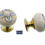 POMOLINO MOBILE MAIOLICA QUADRIFOGLIO d.30/20x35h GRANDE DIPINTO FARIE FINITURE | CERAMICHE LIBERATI