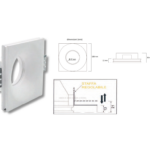 Faretto Incasso Gesso Quadro Piatto Svasato Ip20 mm.100x100x36h Attacco Gu10 | Lampo