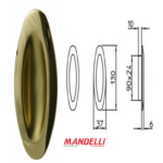 Maniglia Incasso Ovale Porta Scorrevole modello Green mm.37x130 Senza Foro Chiave 03-Oro | Mandelli