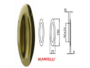 Maniglia Incasso Ovale Porta Scorrevole modello Green mm.37x130 Senza Foro Chiave 03-Oro | Mandelli