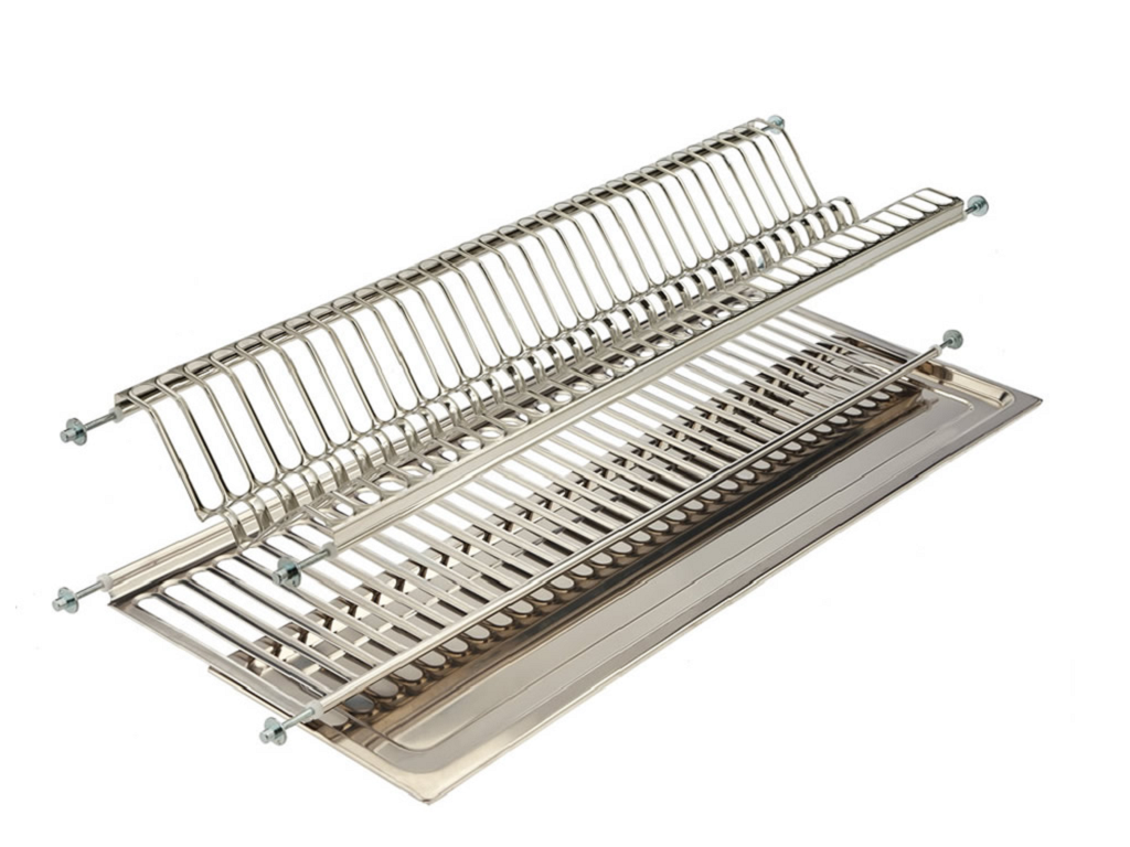 mau103.png Scolapiatti con Spinotti a molla Ø10 mm+Bacinella Acciaio Inox 18/10 varie misure | Tecnoinox - immagine 1