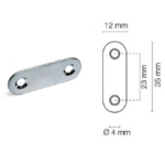 Contropiastra U Zincata per Cricchetto Magnetico mm.37x14  Meroni