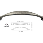 Maniglietta Mobile 3085 Interasse 128 mm.160x26h Ferro Antico | Mital