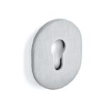 Bocchetta Ovale Foro Yale per Cilindro Europeo mm.60x75x5h CO-Cromo Satinato  Olivari