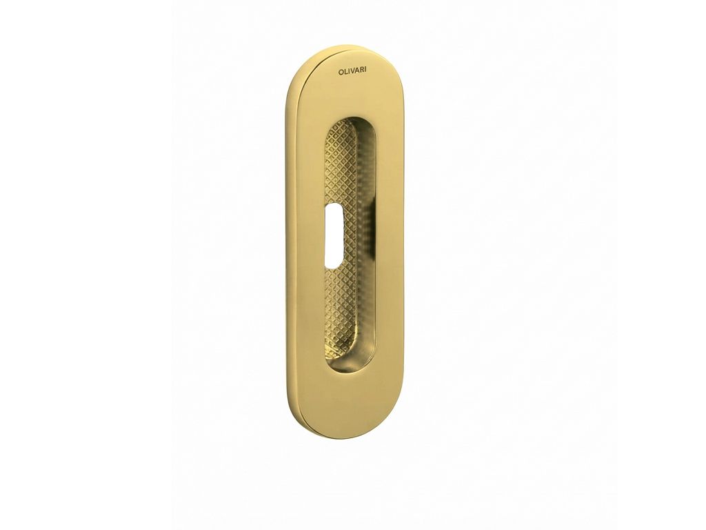Maniglia Incasso Ovale Porta Scorrevole modello Vico mm.37x128 Con Foro Chiave varie finiture   Olivari - immagine 2