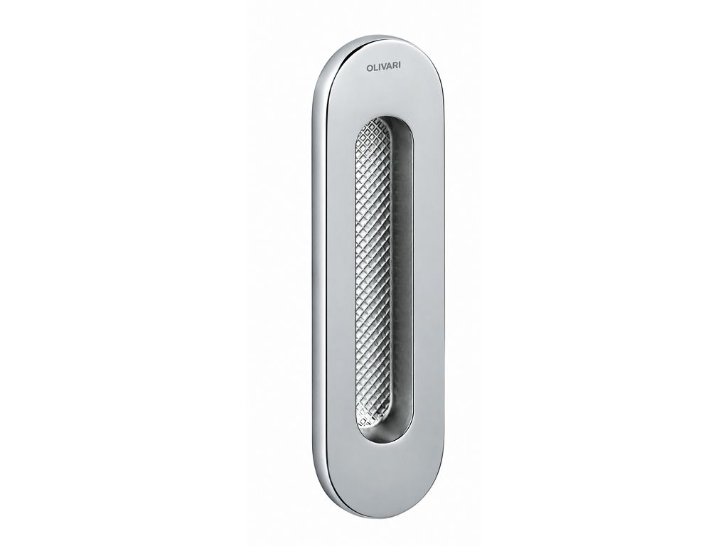 Maniglia Incasso Ovale Porta Scorrevole Vico mm.37x128 Senza Foro Chiave   Olivari - immagine 2
