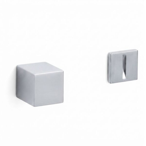 Nottolino Chiavistello WC Q6 Cubo senza Rosetta con Bussole CO-Cromo Satinato Olivari