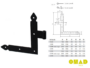 SQUADRO ZANCATA FILO mod.CUORE mm.18x20x30x20,5h d.10 VN-NERO DX-SX prodotto da OMAD - immagine 2