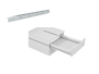 Guide per Cassetto a Rullo Nylon Fissaggio Laterale Estrazione Parziale Portata kg.30 Zincato mm.350 | Omge