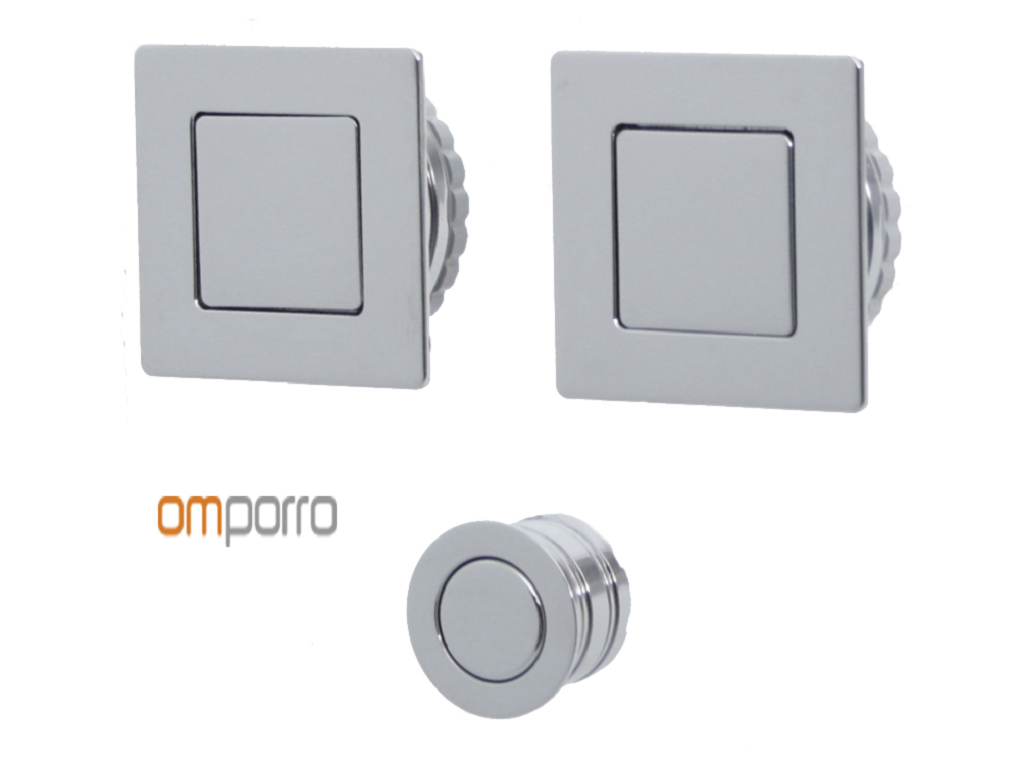 omp059250rkitc.png Maniglia Incasso Quadra Porta Scorrevole modello Magnetica d.57x57/48 Senza Foro Chiave varie finiture | OMP Porro fine serie - immagine 1