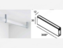 Tubo Rettangolare Armadio Alluminio Anodizzato+Gomma Tondo mm.30x12 Asta cm.300  | Pamar - immagine 2