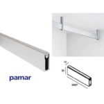 Tubo Rettangolare Armadio Alluminio Anodizzato+Gomma Tondo mm.30x12 Asta cm.300  | Pamar