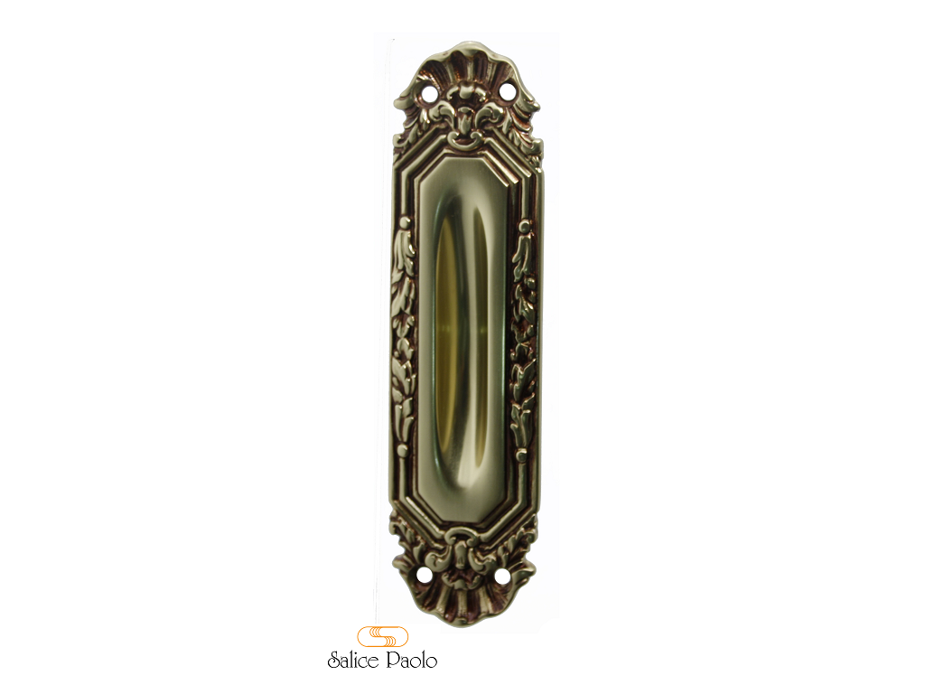 pss3077spovc.png Maniglia Incasso Ovale Porta Scorrevole modello Ginevra mm.41x155h Senza Foro Chiave POV-Patinato Oro Vecchio | Salice Paolo - immagine 1