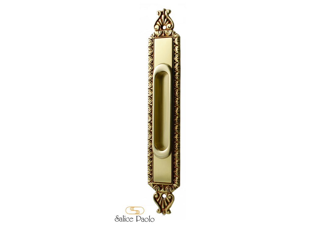 pss4324spovc.png Maniglia Incasso Ovale Porta Scorrevole modello Matera mm.37x225h Senza Foro Chiave POV-Patinato Oro Vecchio | Salice Paolo - immagine 1