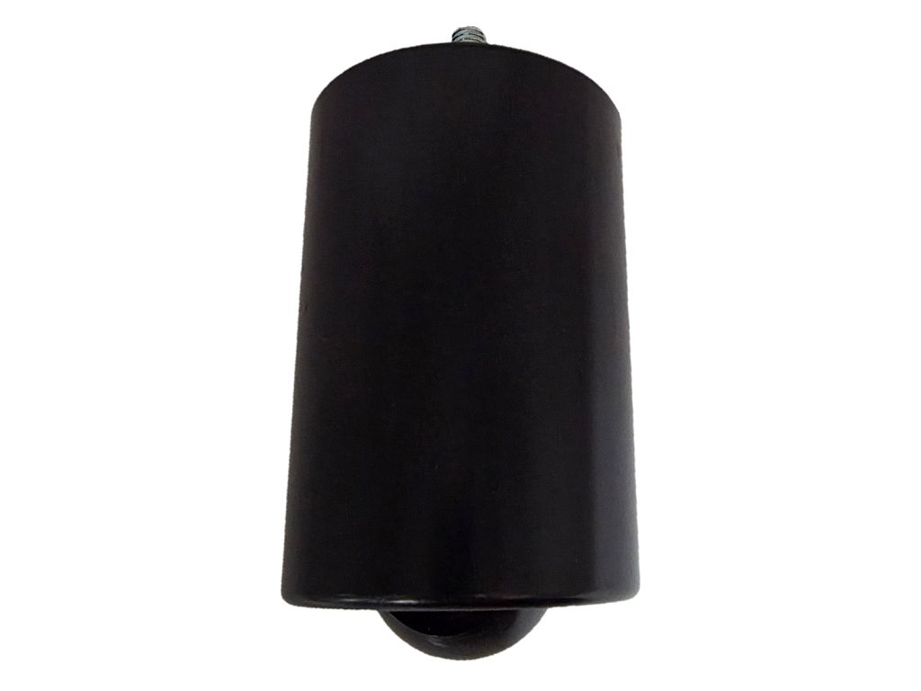 stampmatic_piedino_abs_tondo_per_letto_filettato_ma10x30_nero_con_ruota.jpg Piedino ABS Tondo per Letto mm.75x120h Filettato MA10x30 Portata kg.150 Nero con Ruota 2T - immagine 1