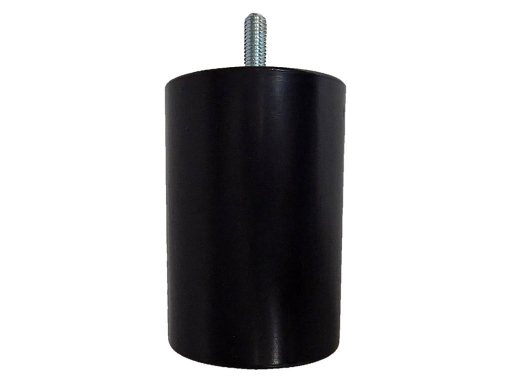 stampmatic_piedino_abs_tondo_per_letto_filettato_ma10x30_nero_senza_ruota.jpg Piedino ABS Tondo per Letto mm.75x120h Filettato MA10x30 Portata kg.150 Nero Senza Ruota 2T - immagine 1