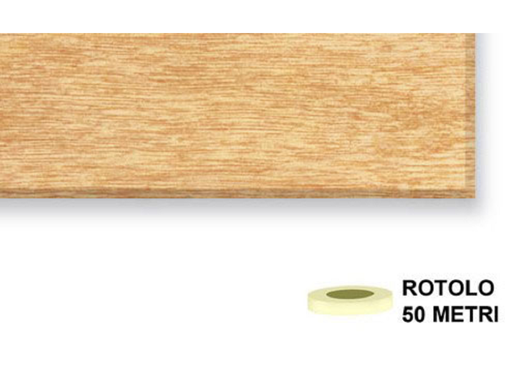 tanganika-super-levigato-50.png Bordo legno preincollato super levigato spessore 6/10 mt.50 Tanganika varie altezze | Bricomm - immagine 1