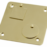 Bocchetta Piastra Blindato d.80x85xSP.2 con Finestre Ambidestra Acciaio Inox Lucido+PVD | Reguitti