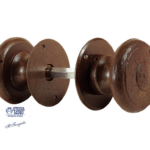 Coppia Pomolo Girevole Tondo d.70/55x60h Rosetta Tonda Forgiato Ruggine  Utensil Legno