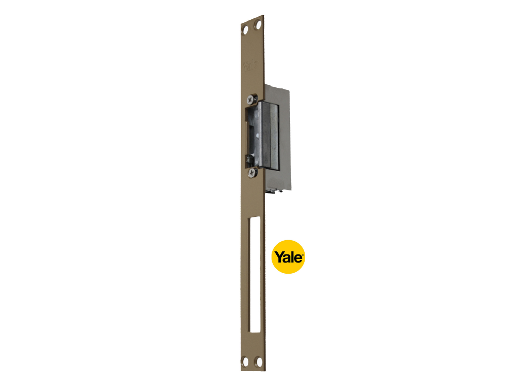 yal67f0508cc.png Incontro Elettrico Frontale Adattabile Destra e Sinistra mm.25x250 S/67F05 12V Oro Verniciato | Yale - immagine 1